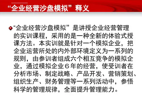 企业经营沙盘模拟ppt课件