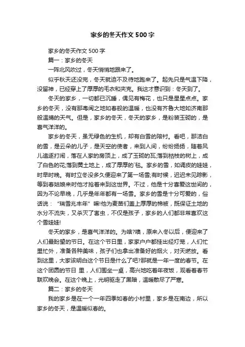 家乡的冬天作文500字