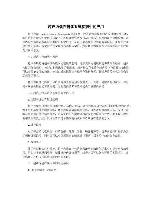 超声内镜在消化系统疾病中的应用
