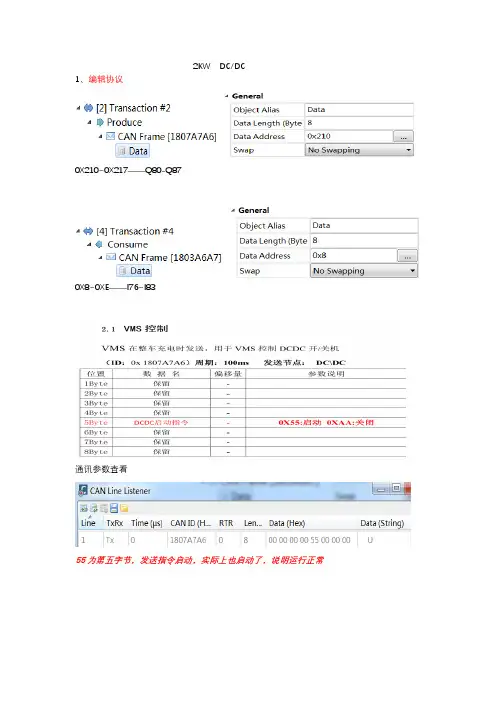 CAN通讯协议调试(2KW 15KW DCDC)