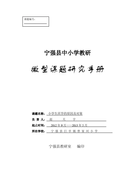 微型课题研究手册