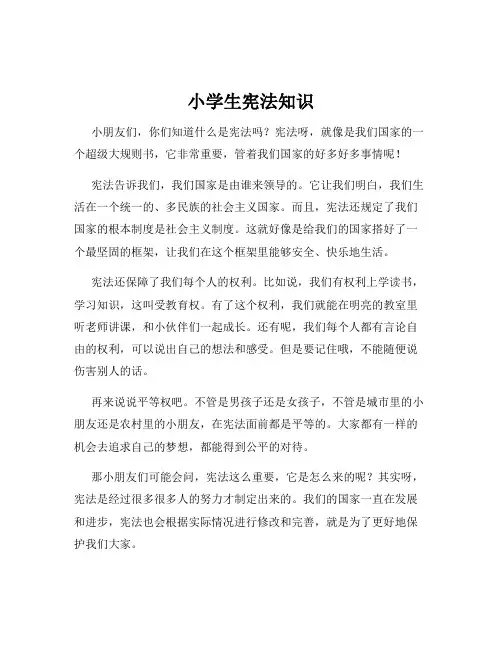 小学生宪法知识