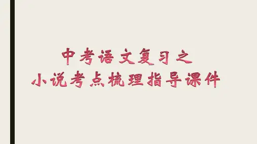 中考语文专题复习：小说考点梳理指导课件