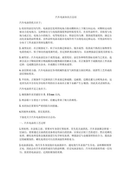 汽车电泳知识点总结