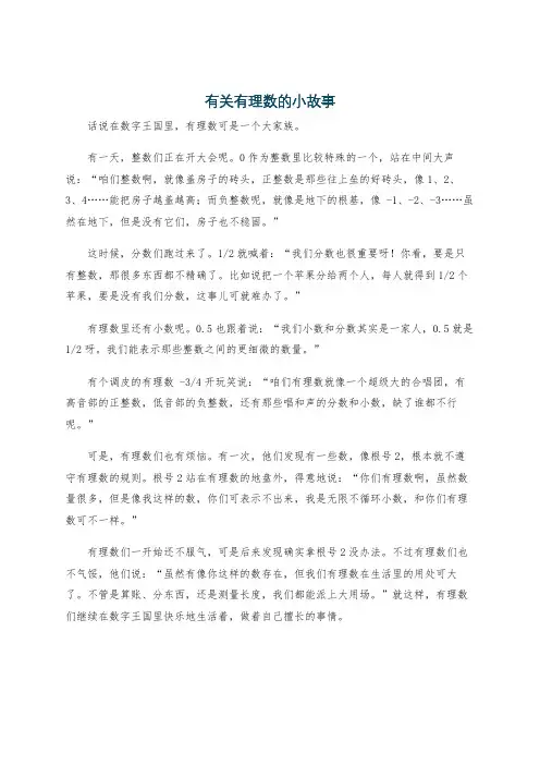 有关有理数的小故事