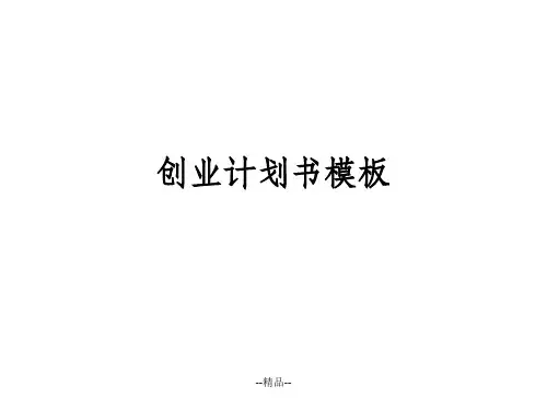 《创业计划书模板》PPT课件