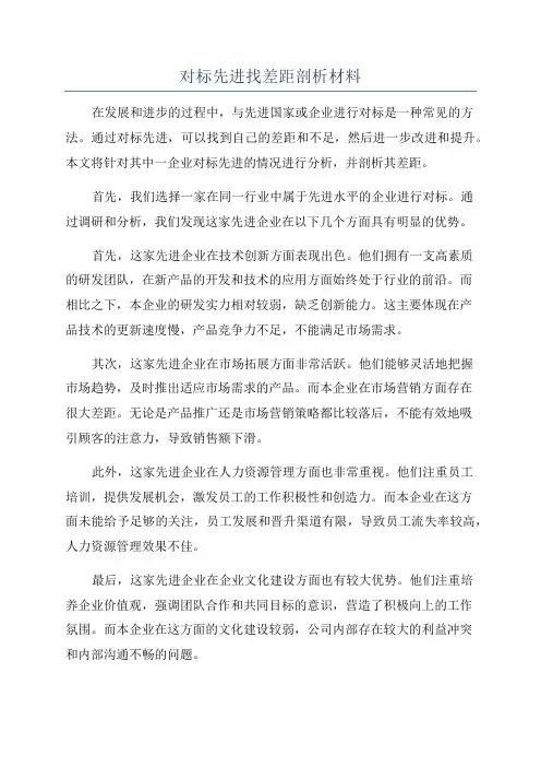 对标先进找差距剖析材料