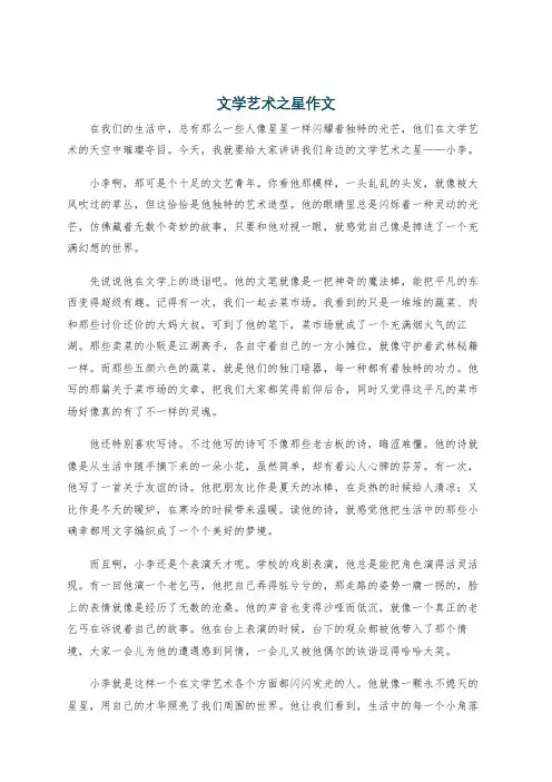 文学艺术之星作文