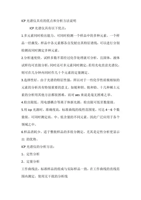 ICP光谱仪具有的优点和分析方法说明