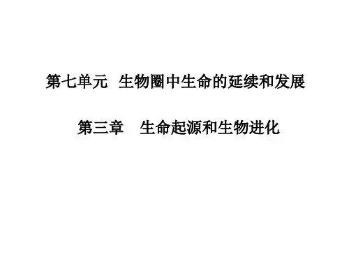 广东中考生物一轮复习第七单元第三章生命起源和生物进化课件