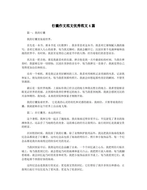 行囊作文范文优秀范文4篇