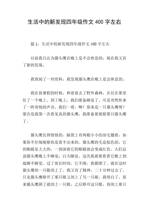 生活中的新发现四年级作文400字左右