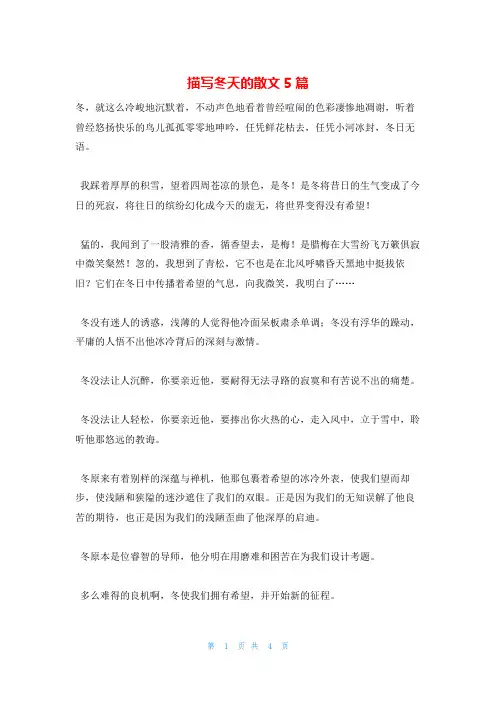 描写冬天的散文5篇
