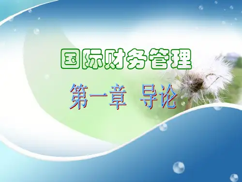 第一章国际财务管理导论