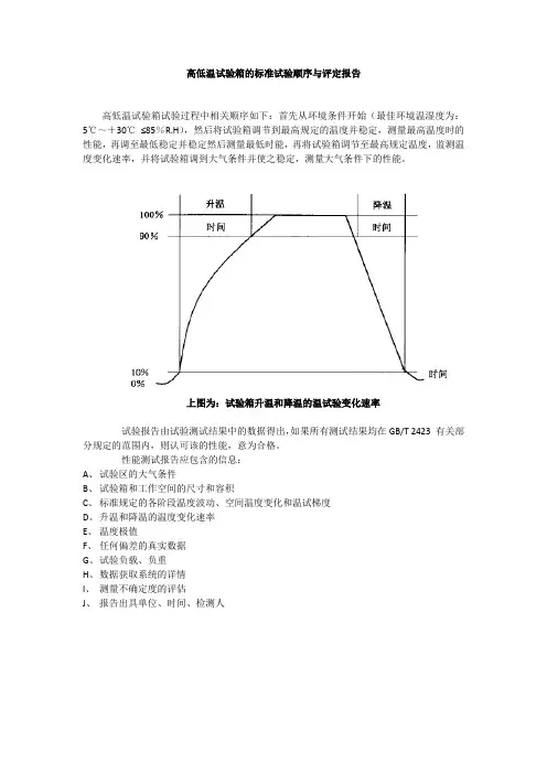 高低温试验箱的标准试验顺序与评定报告