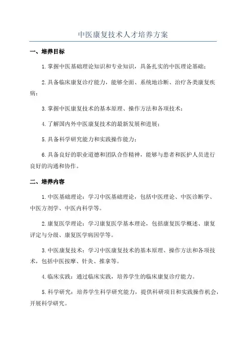 中医康复技术人才培养方案