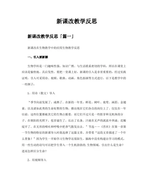 新课改教学反思