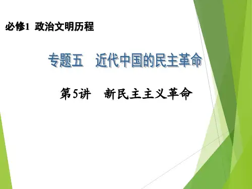 2014高考历史一轮复习配套课件：必修1 专题5 第5讲 新民主主义革命