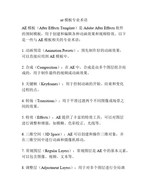 ae模板专业术语