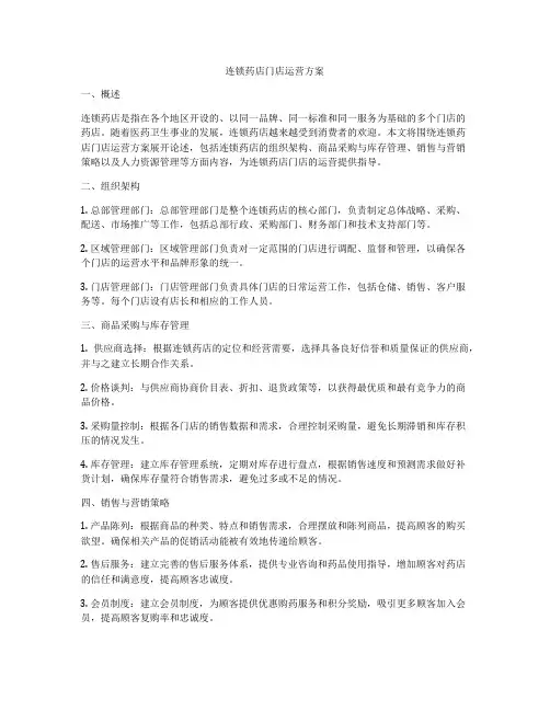 连锁药店门店运营方案
