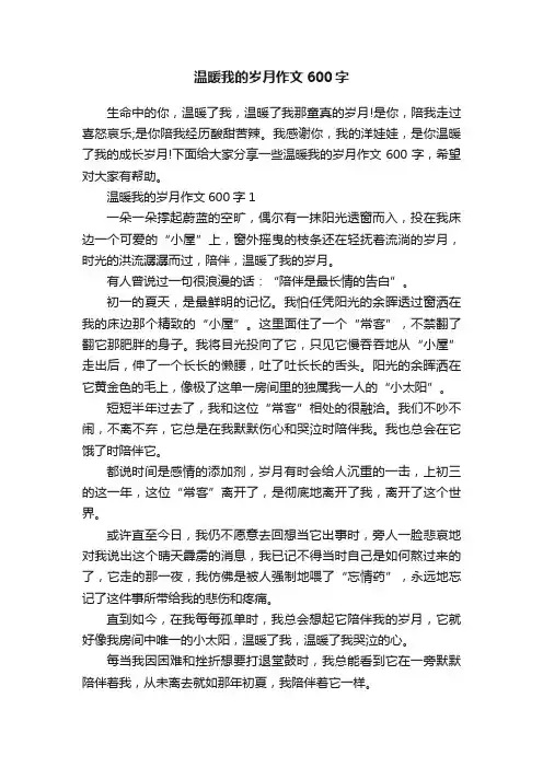 温暖我的岁月作文600字