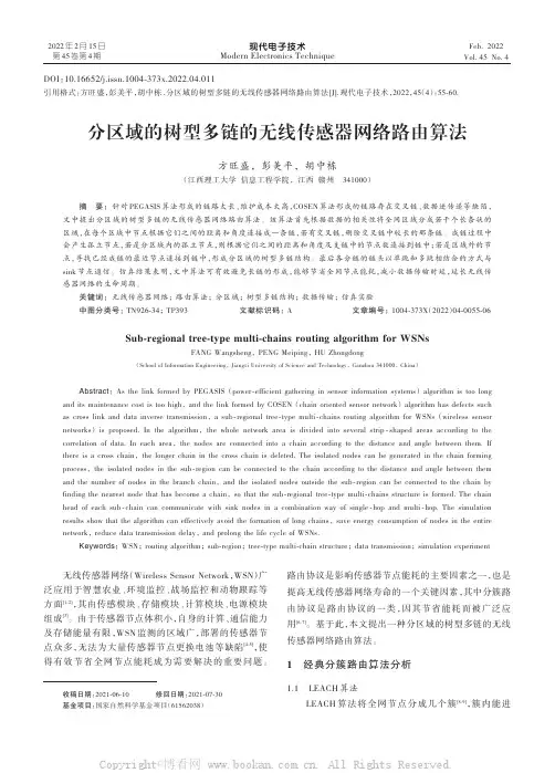 分区域的树型多链的无线传感器网络路由算法