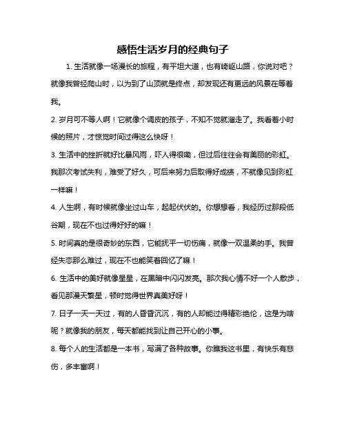 感悟生活岁月的经典句子