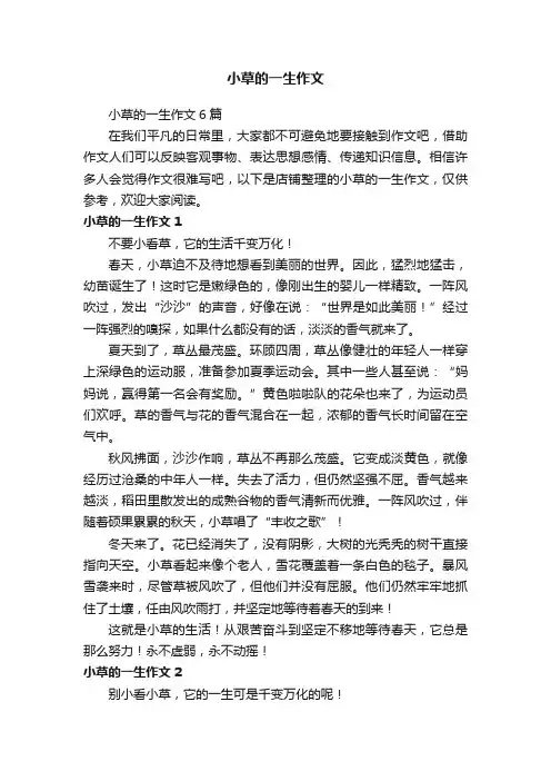 小草的一生作文