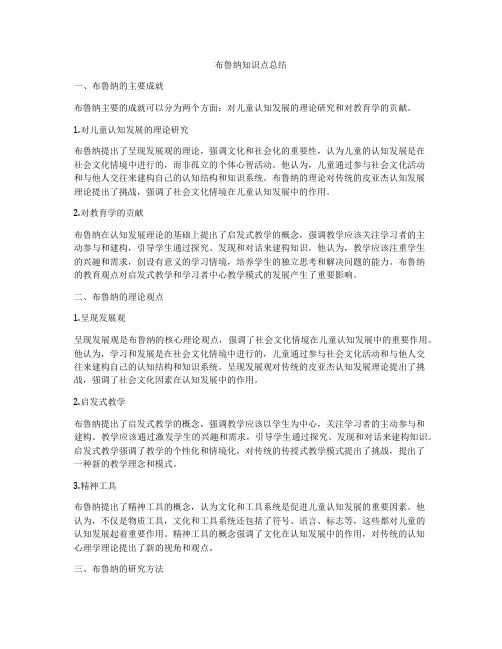 布鲁纳知识点总结
