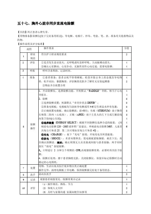 电除颤操作流程