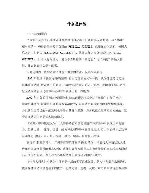 什么是体能