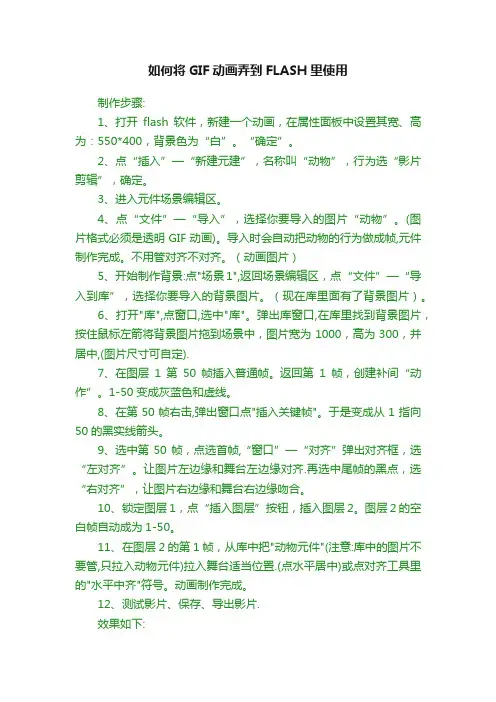 如何将GIF动画弄到FLASH里使用