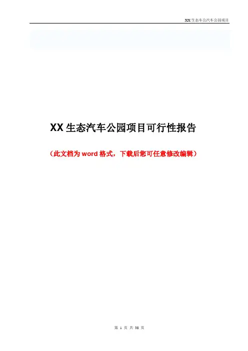XX生态汽车公园项目可行性报告