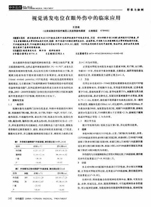 视觉诱发电位在眼外伤中的临床应用