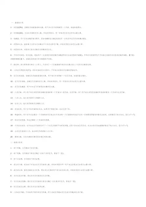 淘宝电商必懂的100个专业术语