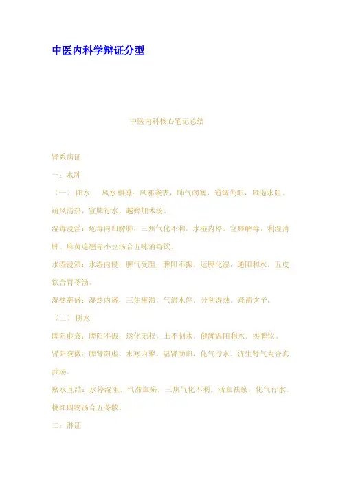 中医内科学辩证分型