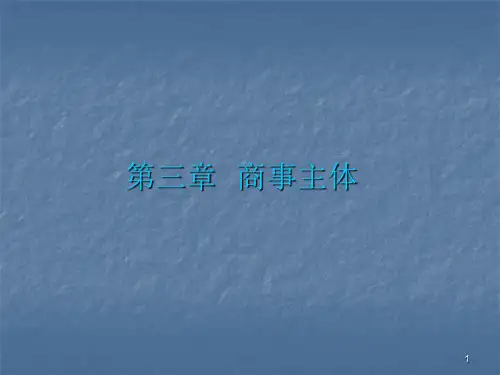 第3章  商事主体  《商法》PPT课件