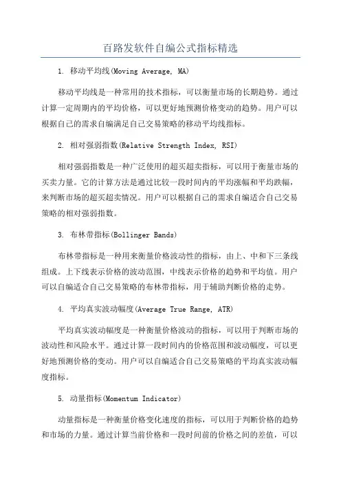 百路发软件自编公式指标精选