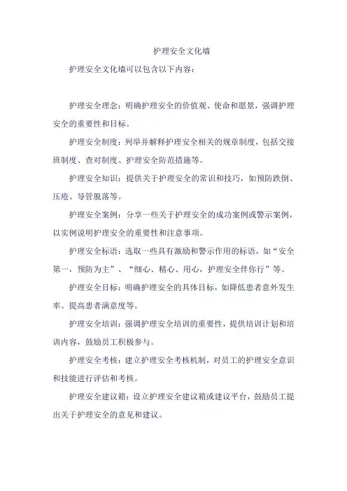 护理安全文化墙