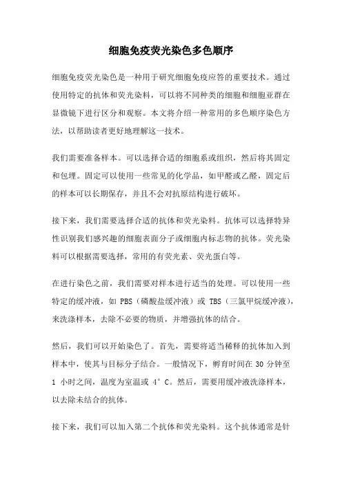 细胞免疫荧光染色多色顺序
