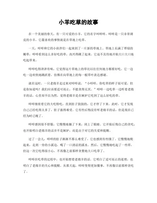 小羊吃草的故事