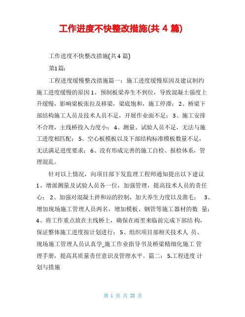 工作进度不快整改措施(共4篇)