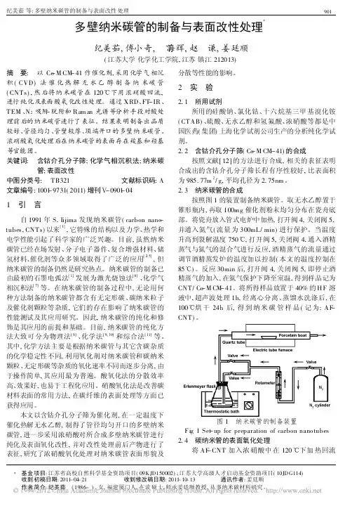多壁纳米碳管的制备与表面改性处理_纪美茹