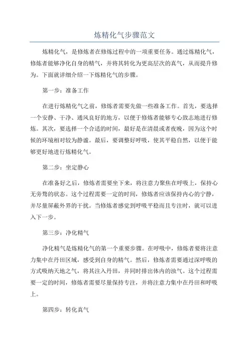 炼精化气步骤范文