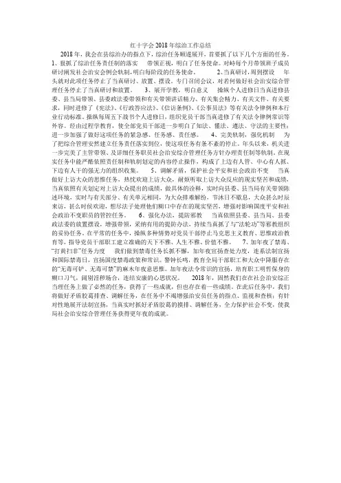 红十字会2018年综治工作总结