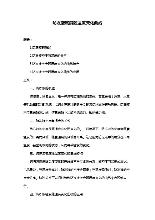 防冻液密度随温度变化曲线