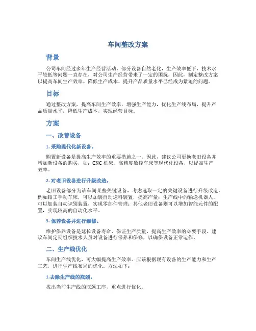 车间整改方案