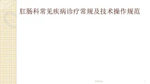 肛肠科常见疾病诊最新PPT