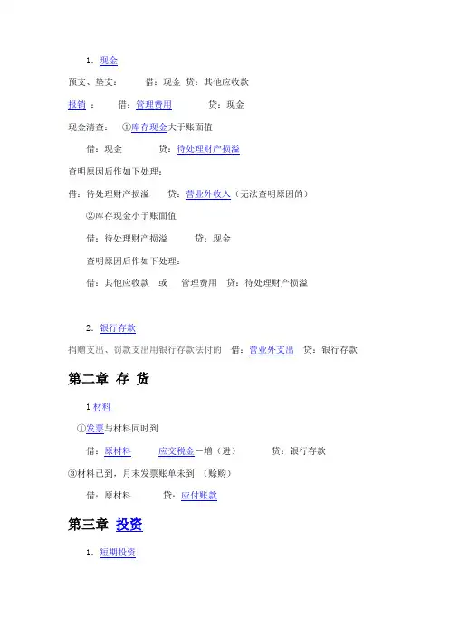 会计分录表格