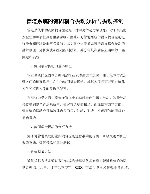 管道系统的流固耦合振动分析与振动控制